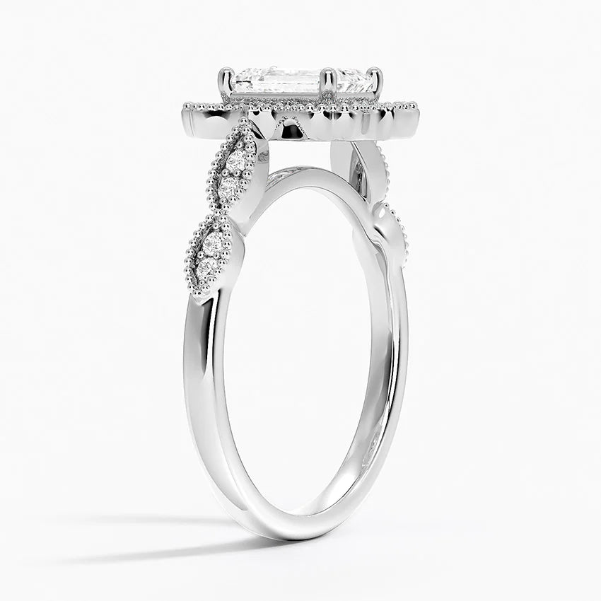 1,20 Karat Emerald Halo Tasarım Tektaş Laboratuvar Pırlanta Yüzük 18K -Radiara - Bold Diamonds
