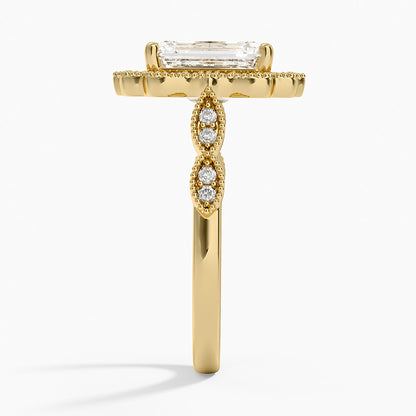 1,20 Karat Emerald Halo Tasarım Tektaş Laboratuvar Pırlanta Yüzük 18K -Radiara - Bold Diamonds