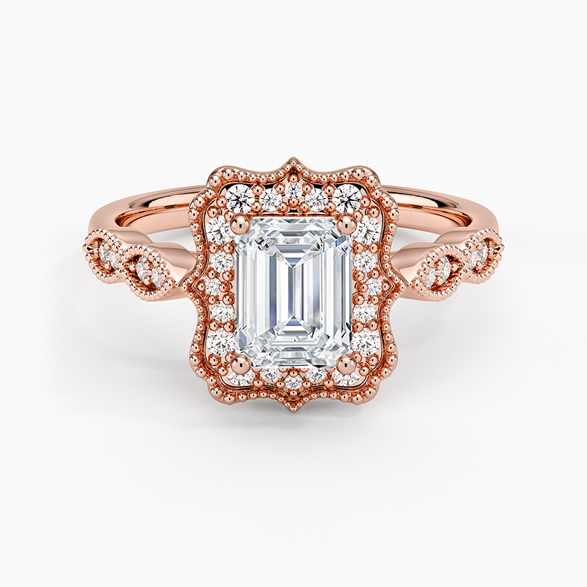 1,20 Karat Emerald Halo Tasarım Tektaş Laboratuvar Pırlanta Yüzük 18K -Radiara - Bold Diamonds