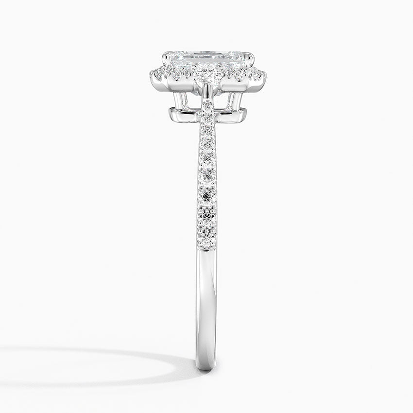 1.20 Karat Emerald Halo Tasarım Tektaş Laboratuvar Pırlanta Yüzük 18k  -Vittora - Bold Diamonds