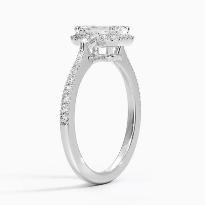 1.20 Karat Emerald Halo Tasarım Tektaş Laboratuvar Pırlanta Yüzük 18k  -Vittora - Bold Diamonds