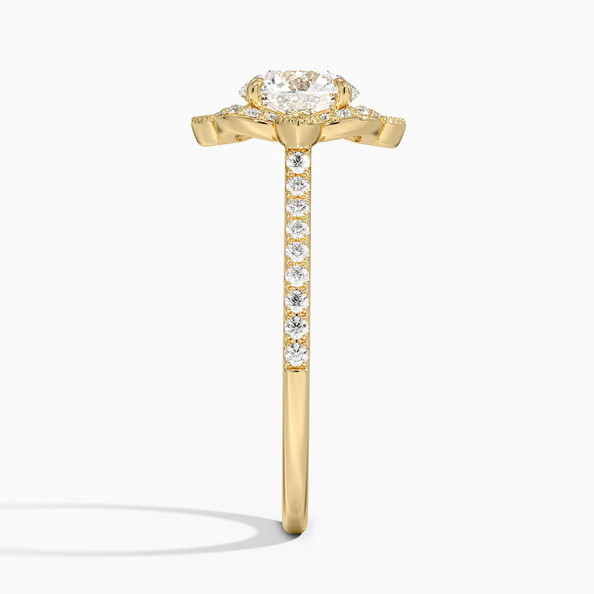 1,20 Karat Halo Tasarım Tektaş Laboratuvar Pırlanta Yüzük 18K -Coronna - Bold Diamonds