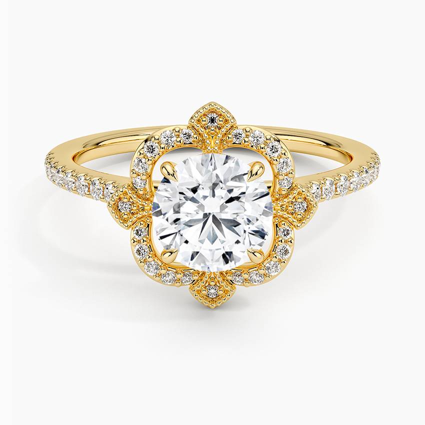 1,20 Karat Halo Tasarım Tektaş Laboratuvar Pırlanta Yüzük 18K -Coronna - Bold Diamonds