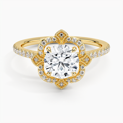 1,20 Karat Halo Tasarım Tektaş Laboratuvar Pırlanta Yüzük 18K -Coronna - Bold Diamonds