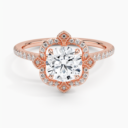 1,20 Karat Halo Tasarım Tektaş Laboratuvar Pırlanta Yüzük 18K -Coronna - Bold Diamonds