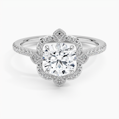 1,20 Karat Halo Tasarım Tektaş Laboratuvar Pırlanta Yüzük 18K -Coronna - Bold Diamonds