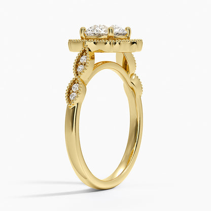 1,20 Karat Halo Tasarım Tektaş Laboratuvar Pırlanta Yüzük 18K -Radiara - Bold Diamonds