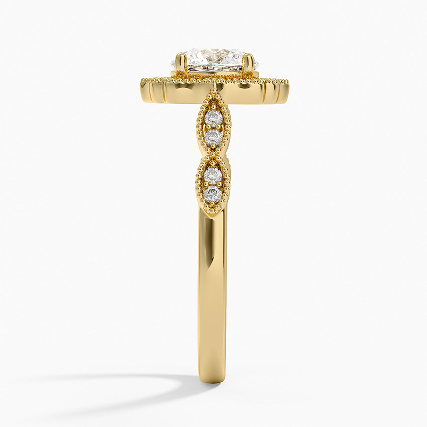 1,20 Karat Halo Tasarım Tektaş Laboratuvar Pırlanta Yüzük 18K -Radiara - Bold Diamonds