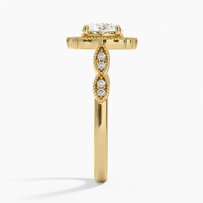 1,20 Karat Halo Tasarım Tektaş Laboratuvar Pırlanta Yüzük 18K -Radiara - Bold Diamonds