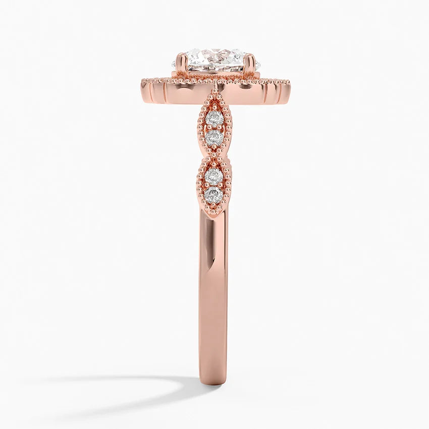 1,20 Karat Halo Tasarım Tektaş Laboratuvar Pırlanta Yüzük 18K -Radiara - Bold Diamonds