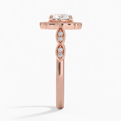 1,20 Karat Halo Tasarım Tektaş Laboratuvar Pırlanta Yüzük 18K -Radiara - Bold Diamonds