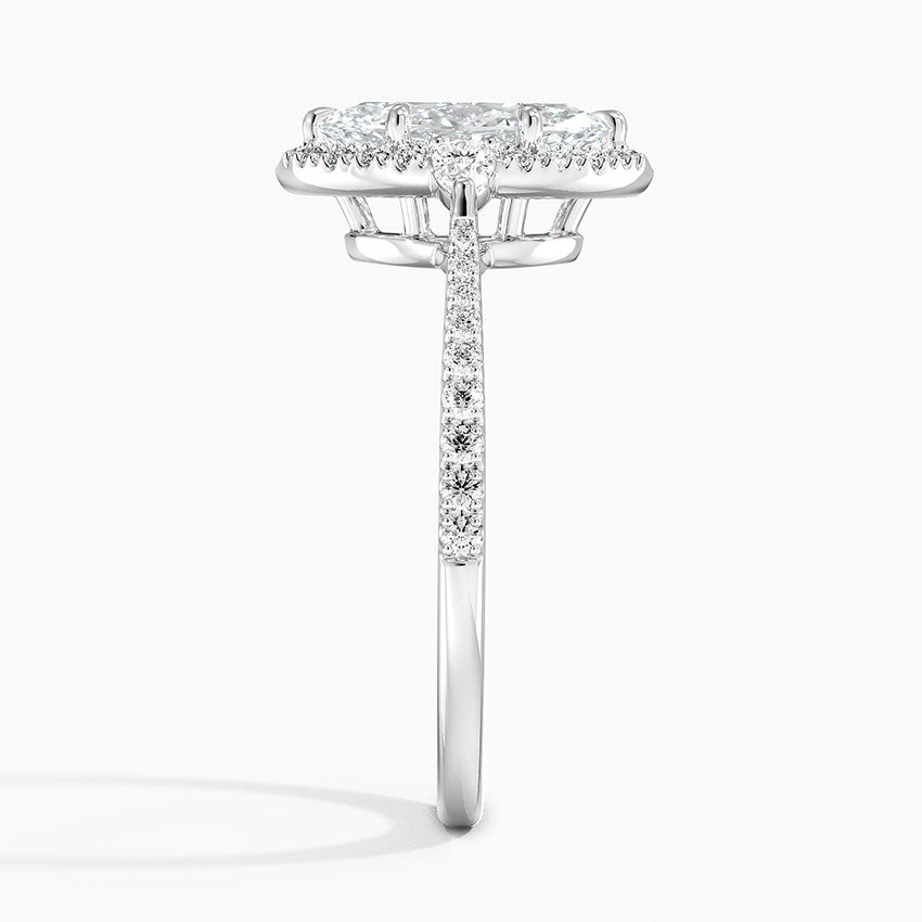 1.20 Karat Marquise Halo Tasarım Tektaş Laboratuvar Pırlanta Yüzük  18K -Vittora - Bold Diamonds