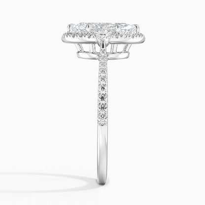 1.20 Karat Marquise Halo Tasarım Tektaş Laboratuvar Pırlanta Yüzük  18K -Vittora - Bold Diamonds