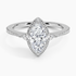 1.20 Karat Marquise Halo Tasarım Tektaş Laboratuvar Pırlanta Yüzük  18K -Vittora - Bold Diamonds