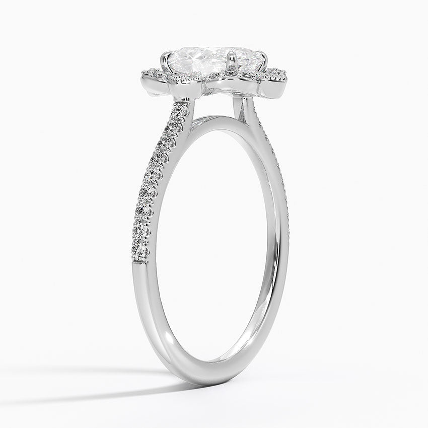 1,20 Karat Oval Halo Tasarım Tektaş Laboratuvar Pırlanta Yüzük 18K -Coronna - Bold Diamonds