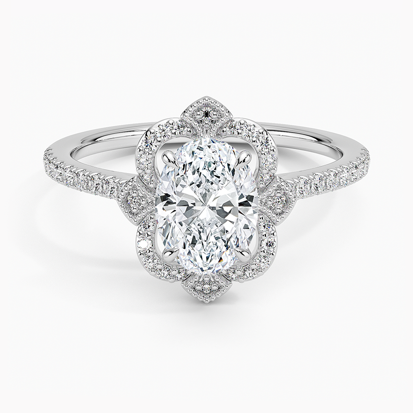 1,20 Karat Oval Halo Tasarım Tektaş Laboratuvar Pırlanta Yüzük 18K -Coronna - Bold Diamonds