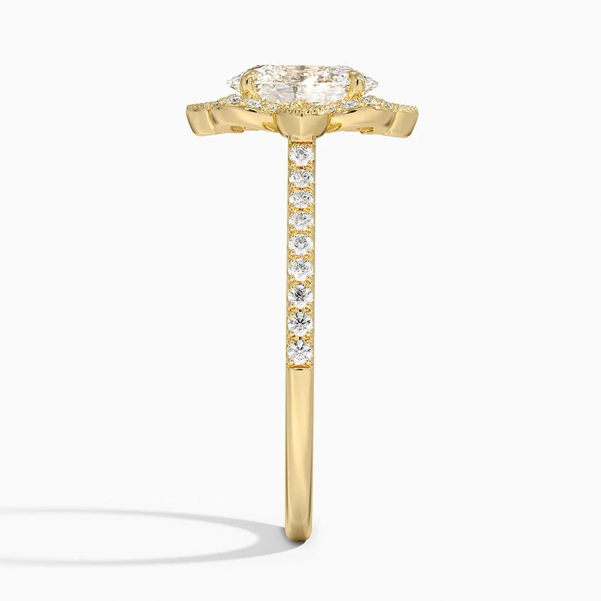 1,20 Karat Oval Halo Tasarım Tektaş Laboratuvar Pırlanta Yüzük 18K -Coronna - Bold Diamonds