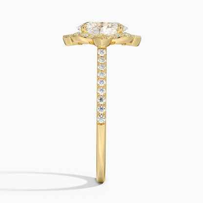 1,20 Karat Oval Halo Tasarım Tektaş Laboratuvar Pırlanta Yüzük 18K -Coronna - Bold Diamonds