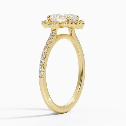 1,20 Karat Oval Halo Tasarım Tektaş Laboratuvar Pırlanta Yüzük 18K -Coronna - Bold Diamonds