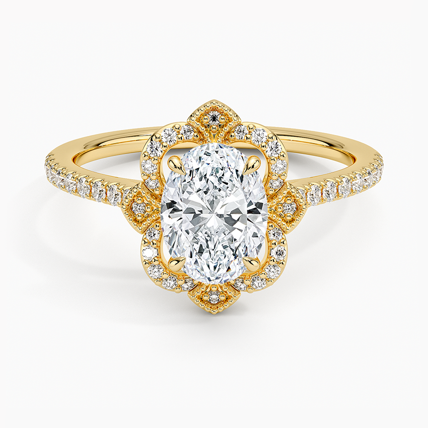 1,20 Karat Oval Halo Tasarım Tektaş Laboratuvar Pırlanta Yüzük 18K -Coronna - Bold Diamonds