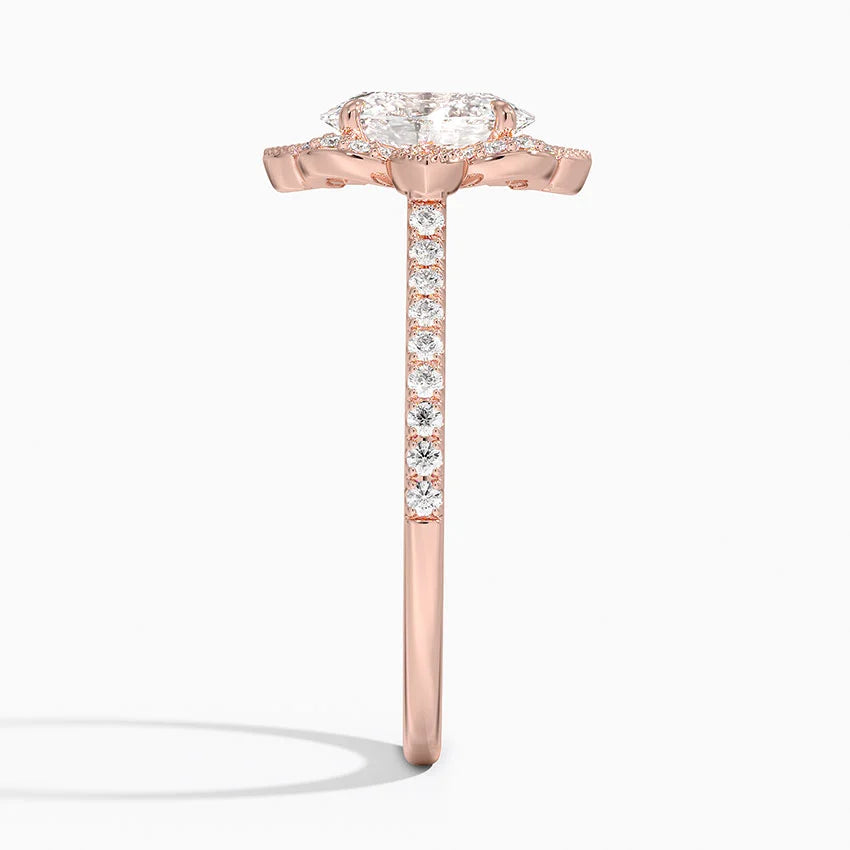 1,20 Karat Oval Halo Tasarım Tektaş Laboratuvar Pırlanta Yüzük 18K -Coronna - Bold Diamonds