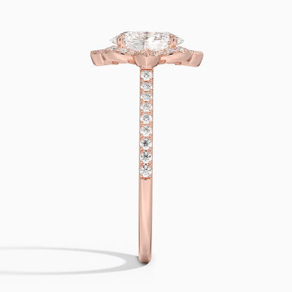 1,20 Karat Oval Halo Tasarım Tektaş Laboratuvar Pırlanta Yüzük 18K -Coronna - Bold Diamonds