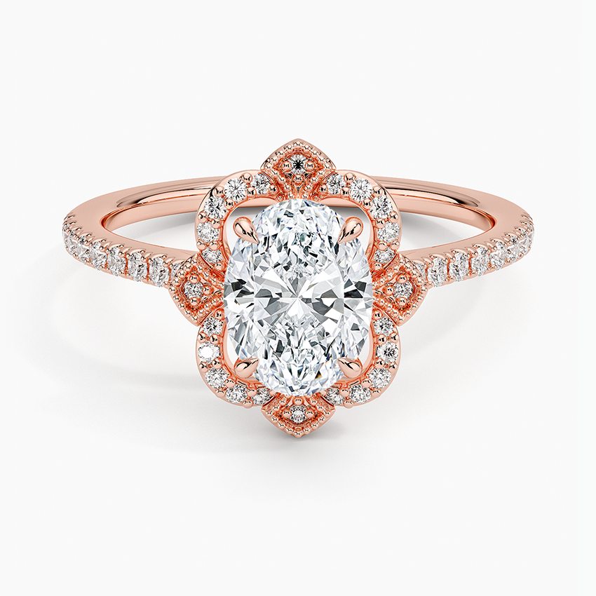 1,20 Karat Oval Halo Tasarım Tektaş Laboratuvar Pırlanta Yüzük 18K -Coronna - Bold Diamonds