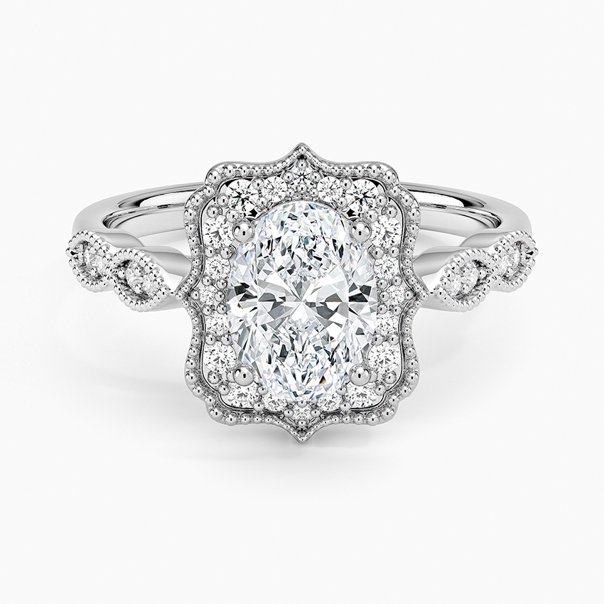 1,20 Karat Oval Halo Tasarım Tektaş Laboratuvar Pırlanta Yüzük 18K - Radiara - Bold Diamonds