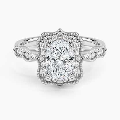 1,20 Karat Oval Halo Tasarım Tektaş Laboratuvar Pırlanta Yüzük 18K - Radiara - Bold Diamonds