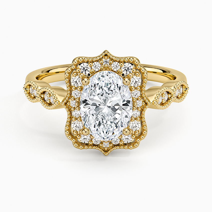 1,20 Karat Oval Halo Tasarım Tektaş Laboratuvar Pırlanta Yüzük 18K - Radiara - Bold Diamonds
