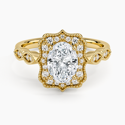 1,20 Karat Oval Halo Tasarım Tektaş Laboratuvar Pırlanta Yüzük 18K - Radiara - Bold Diamonds