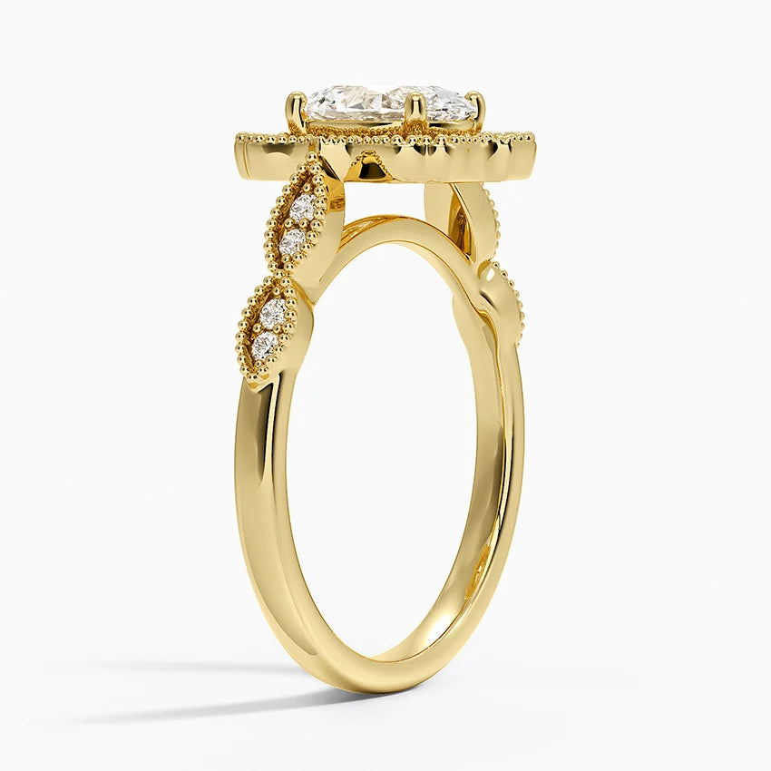 1,20 Karat Oval Halo Tasarım Tektaş Laboratuvar Pırlanta Yüzük 18K - Radiara - Bold Diamonds