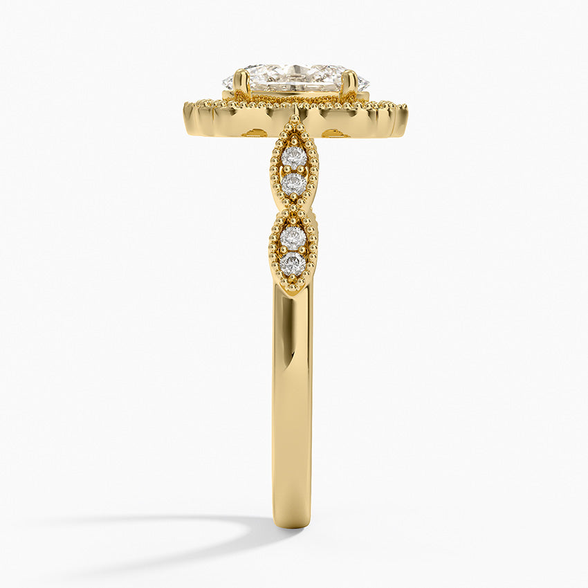 1,20 Karat Oval Halo Tasarım Tektaş Laboratuvar Pırlanta Yüzük 18K - Radiara - Bold Diamonds