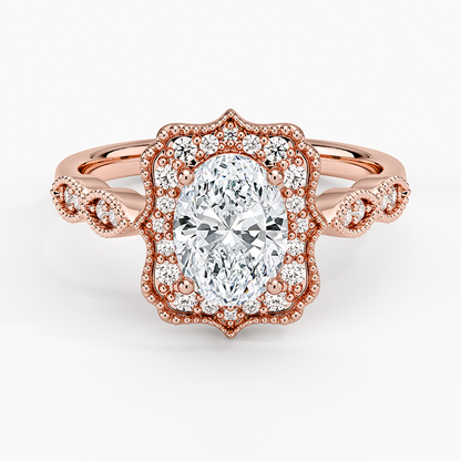 1,20 Karat Oval Halo Tasarım Tektaş Laboratuvar Pırlanta Yüzük 18K - Radiara - Bold Diamonds