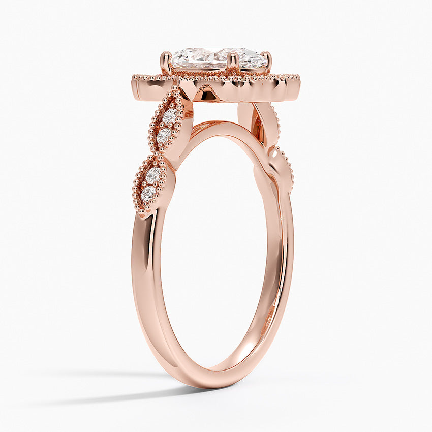 1,20 Karat Oval Halo Tasarım Tektaş Laboratuvar Pırlanta Yüzük 18K - Radiara - Bold Diamonds