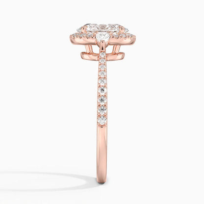 1.20 Karat Oval Halo Tasarım Tektaş Laboratuvar Pırlanta Yüzük 18k  -Vittora - Bold Diamonds