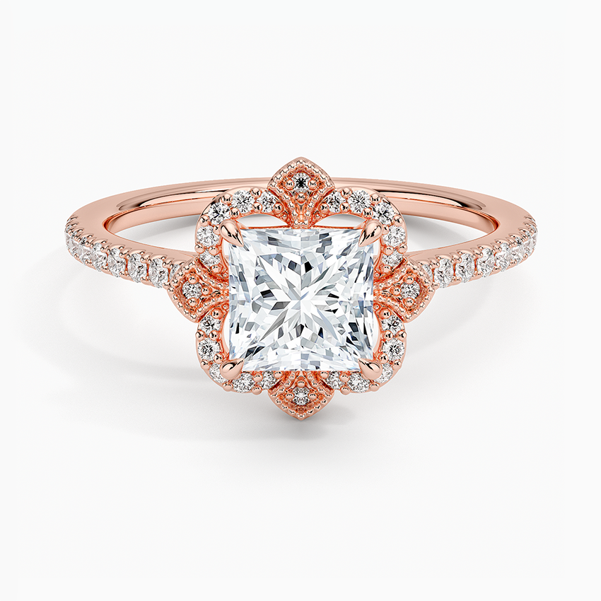 1,20 Karat Prenses Halo Tasarım Tektaş Laboratuvar Pırlanta Yüzük 18K -Coronna - Bold Diamonds