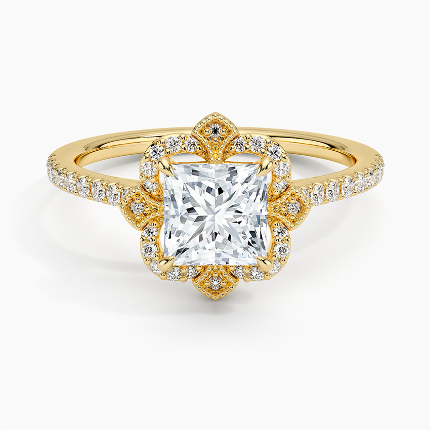 1,20 Karat Prenses Halo Tasarım Tektaş Laboratuvar Pırlanta Yüzük 18K -Coronna - Bold Diamonds