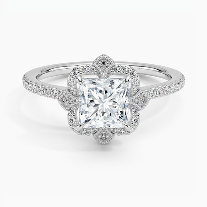 1,20 Karat Prenses Halo Tasarım Tektaş Laboratuvar Pırlanta Yüzük 18K -Coronna - Bold Diamonds