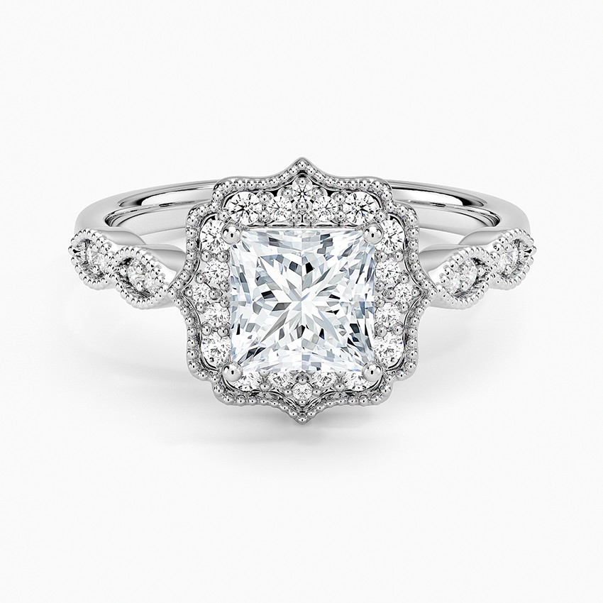 1,20 Karat Prenses Halo Tasarım Tektaş Laboratuvar Pırlanta Yüzük 18K - Radiara - Bold Diamonds