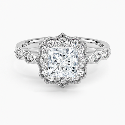 1,20 Karat Prenses Halo Tasarım Tektaş Laboratuvar Pırlanta Yüzük 18K - Radiara - Bold Diamonds