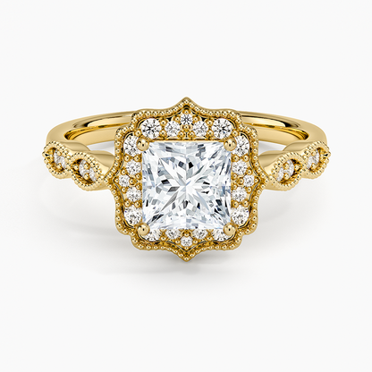 1,20 Karat Prenses Halo Tasarım Tektaş Laboratuvar Pırlanta Yüzük 18K - Radiara - Bold Diamonds
