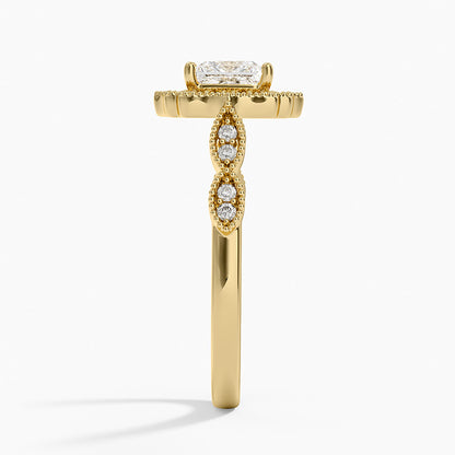 1,20 Karat Prenses Halo Tasarım Tektaş Laboratuvar Pırlanta Yüzük 18K - Radiara - Bold Diamonds