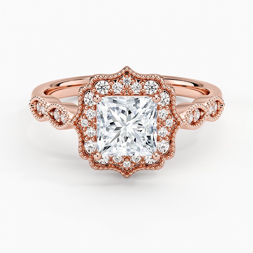 1,20 Karat Prenses Halo Tasarım Tektaş Laboratuvar Pırlanta Yüzük 18K - Radiara - Bold Diamonds
