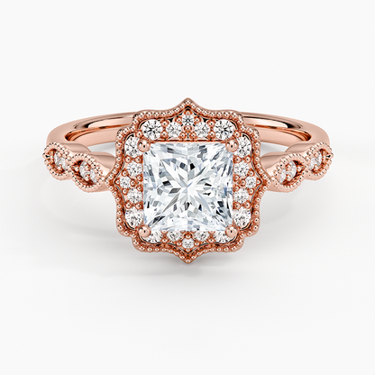 1,20 Karat Prenses Halo Tasarım Tektaş Laboratuvar Pırlanta Yüzük 18K - Radiara - Bold Diamonds
