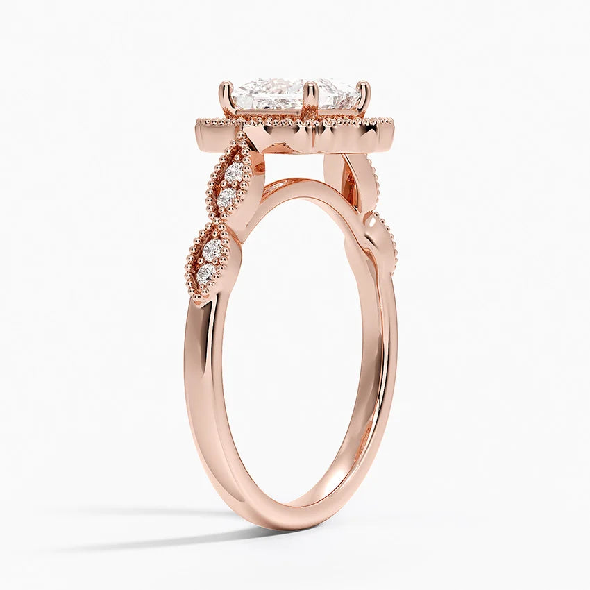 1,20 Karat Prenses Halo Tasarım Tektaş Laboratuvar Pırlanta Yüzük 18K - Radiara - Bold Diamonds