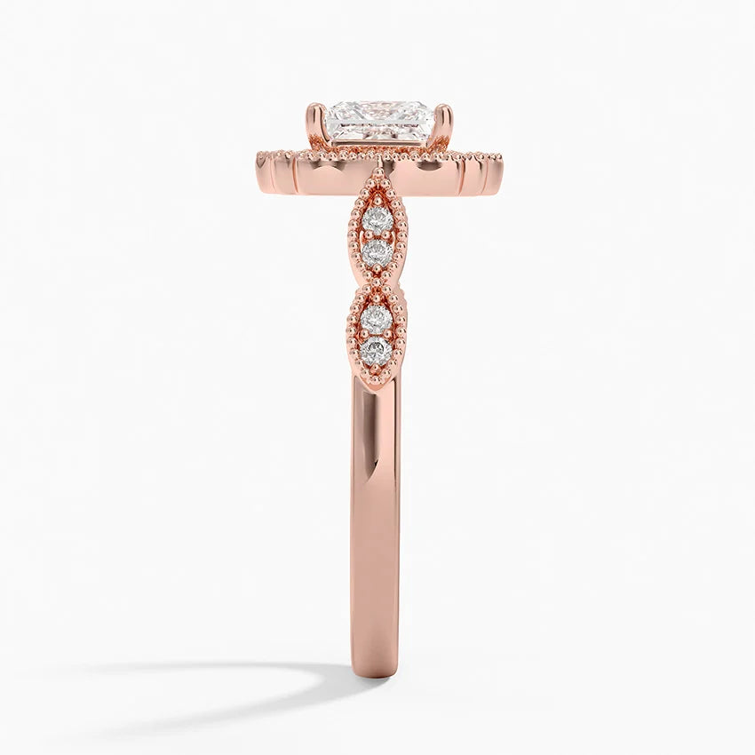 1,20 Karat Prenses Halo Tasarım Tektaş Laboratuvar Pırlanta Yüzük 18K - Radiara - Bold Diamonds