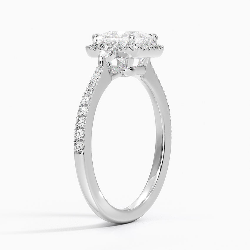 1.20 Karat Prenses Halo Tasarım Tektaş Laboratuvar Pırlanta Yüzük  18K -Vittora - Bold Diamonds