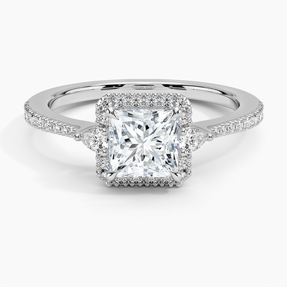 1.20 Karat Prenses Halo Tasarım Tektaş Laboratuvar Pırlanta Yüzük  18K -Vittora - Bold Diamonds
