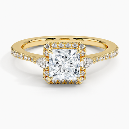 1.20 Karat Prenses Halo Tasarım Tektaş Laboratuvar Pırlanta Yüzük  18K -Vittora - Bold Diamonds